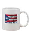 11 oz Coffee Mug with Distressed Puerto Rico Flag Print - TooLoud-11 OZ Coffee Mug-TooLoud-White-Davson Sales