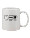 11 oz Coffee Mug with Eat Sleep Beer Design - Expertly Crafted by TooLoud-11 OZ Coffee Mug-TooLoud-White-Davson Sales