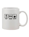 11 oz Coffee Mug with Eat Sleep Coffee Design - Expertly Crafted by TooLoud-11 OZ Coffee Mug-TooLoud-White-Davson Sales