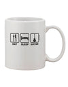 11 oz Coffee Mug with Eat Sleep Guitar Design - Expertly Crafted by TooLoud-11 OZ Coffee Mug-TooLoud-White-Davson Sales