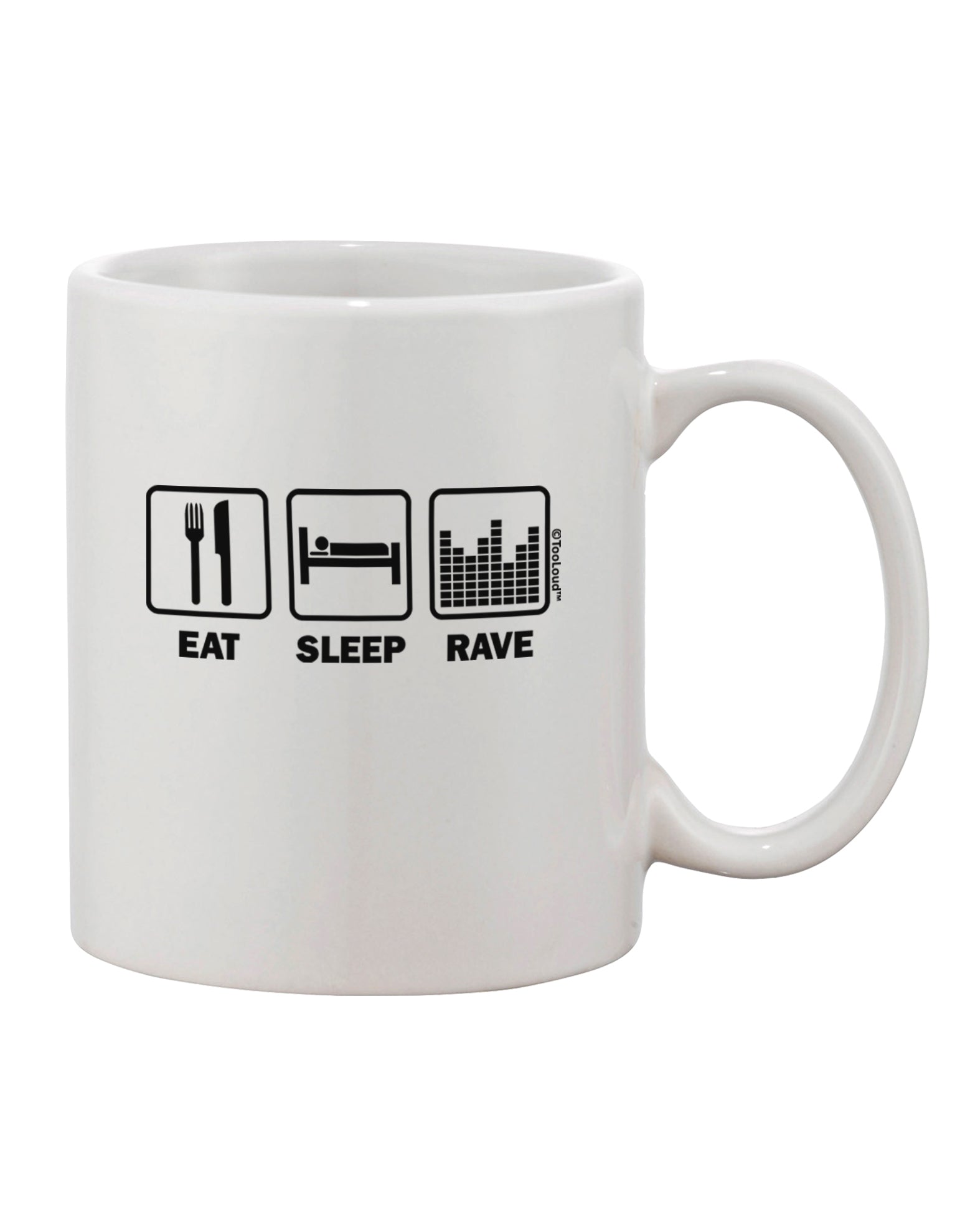 11 oz Coffee Mug with Eat Sleep Rave Print - Expertly Crafted by TooLoud-11 OZ Coffee Mug-TooLoud-White-Davson Sales