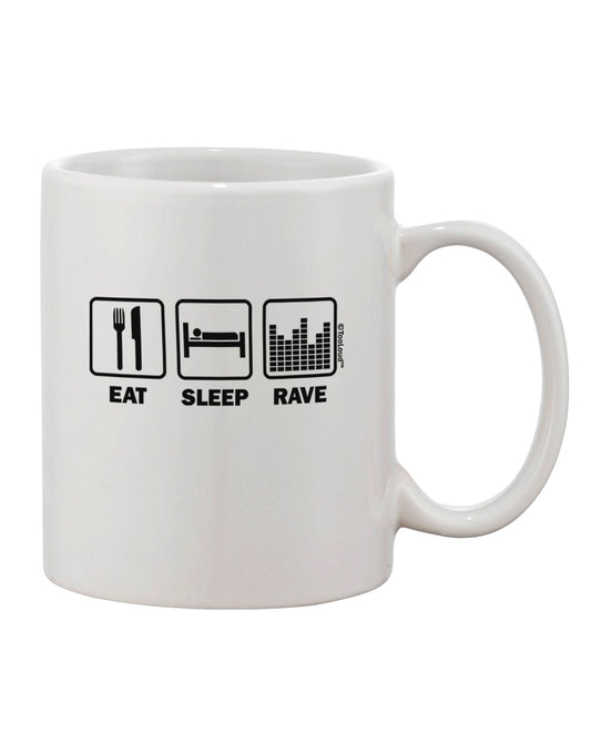 11 oz Coffee Mug with Eat Sleep Rave Print - Expertly Crafted by TooLoud-11 OZ Coffee Mug-TooLoud-White-Davson Sales