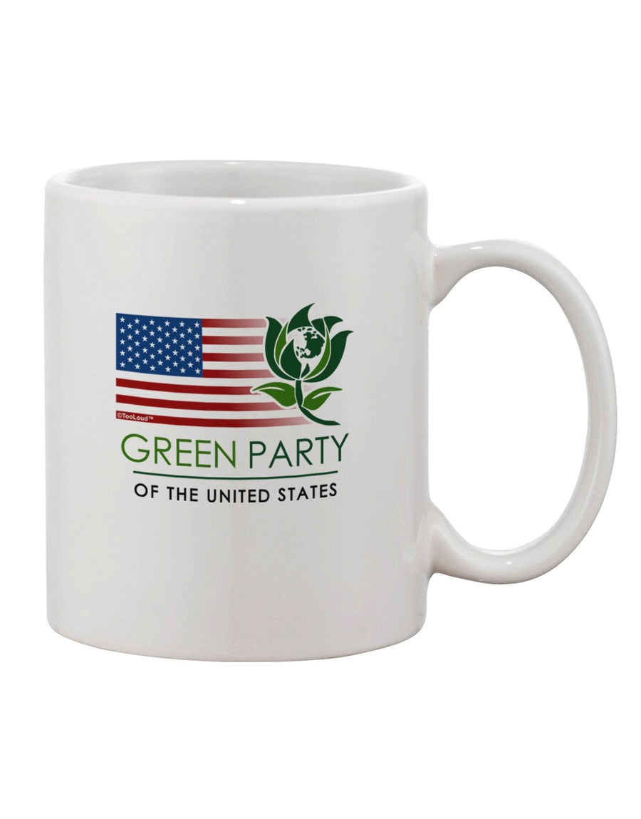 11 oz Coffee Mug with Green Party US Flag Print - TooLoud-11 OZ Coffee Mug-TooLoud-White-Davson Sales