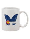 11 oz Coffee Mug with Grunge Colorado Butterfly Flag Print - Expertly Crafted Drinkware-11 OZ Coffee Mug-TooLoud-Davson Sales