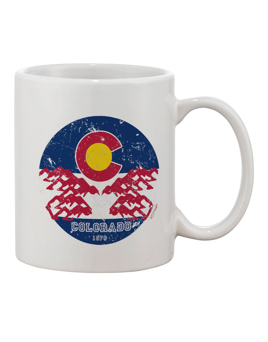 11 oz Coffee Mug with Grunge Colorado Emblem Flag Print - Expertly Crafted Drinkware-11 OZ Coffee Mug-TooLoud-Davson Sales