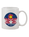 11 oz Coffee Mug with Grunge Colorado Rocky Mountain Bighorn Sheep Flag Print - Expertly Crafted Drinkware-11 OZ Coffee Mug-TooLoud-Davson Sales