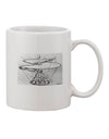 11 oz Coffee Mug with Helicopter Sketch - TooLoud-11 OZ Coffee Mug-TooLoud-White-Davson Sales