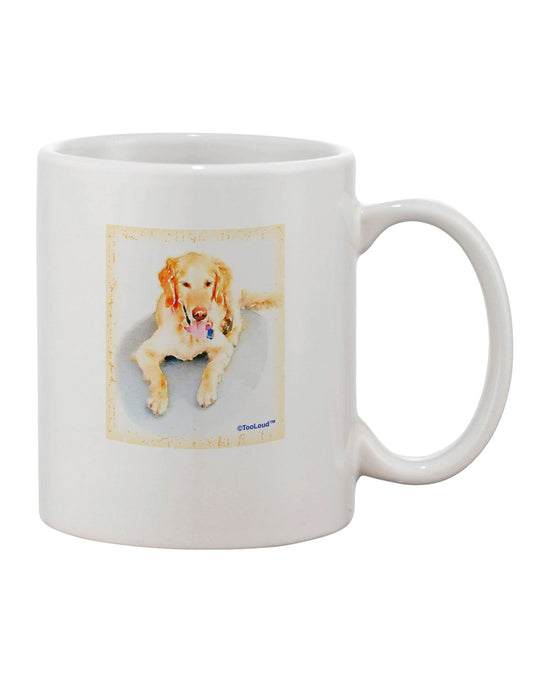 11 oz Coffee Mug with Laying Retriever Watercolor Print - TooLoud-11 OZ Coffee Mug-TooLoud-White-Davson Sales