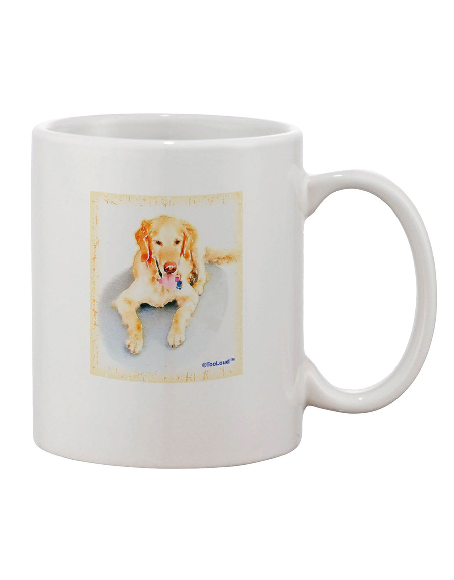 11 oz Coffee Mug with Laying Retriever Watercolor Print - TooLoud-11 OZ Coffee Mug-TooLoud-White-Davson Sales