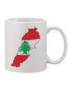 11 oz Coffee Mug with Lebanon Flag Silhouette - TooLoud-11 OZ Coffee Mug-TooLoud-White-Davson Sales