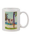 11 oz Coffee Mug with Lifeguard Station Watercolor Print - TooLoud-11 OZ Coffee Mug-TooLoud-White-Davson Sales