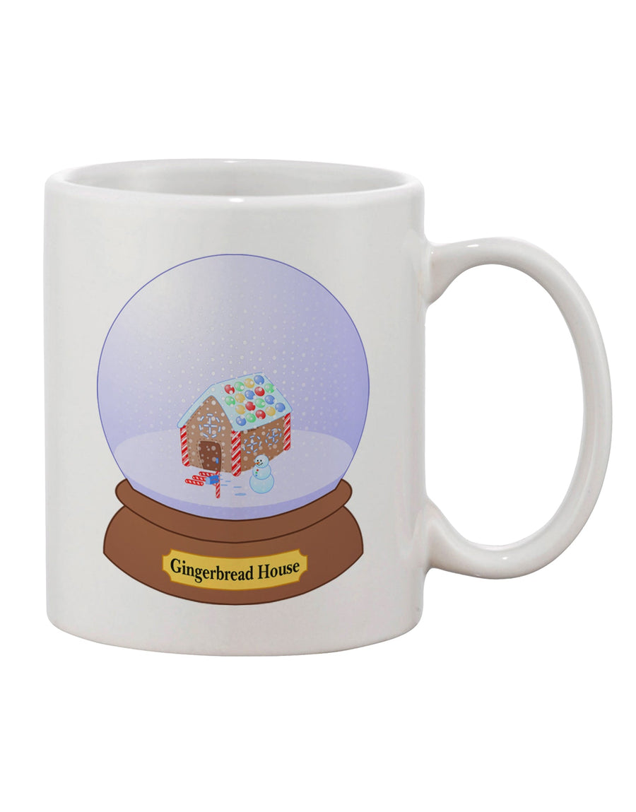 11 oz Coffee Mug with Little Gingerbread House Snow Globe Print - Expertly Crafted by a Drinkware Specialist-11 OZ Coffee Mug-TooLoud-White-Davson Sales