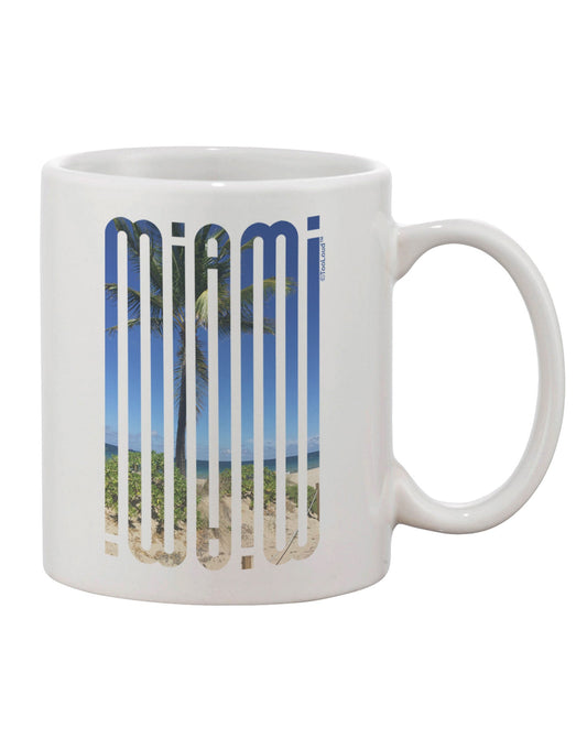 11 oz Coffee Mug with Miami Beach View Mirage Print - TooLoud-11 OZ Coffee Mug-TooLoud-White-Davson Sales