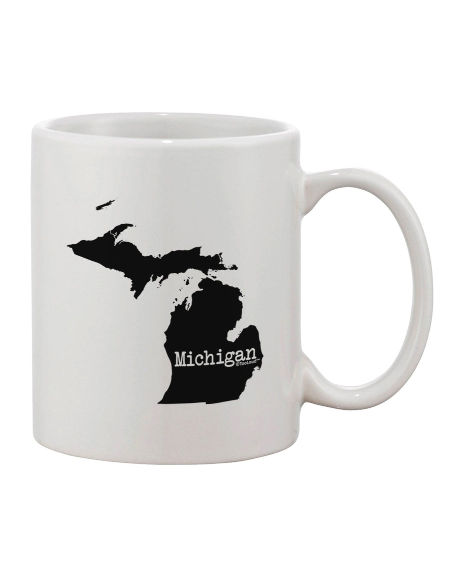 11 oz Coffee Mug with Michigan - United States Shape Print - TooLoud-11 OZ Coffee Mug-TooLoud-White-Davson Sales