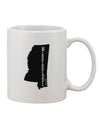 11 oz Coffee Mug with Mississippi - United States Shape Print - TooLoud-11 OZ Coffee Mug-TooLoud-White-Davson Sales