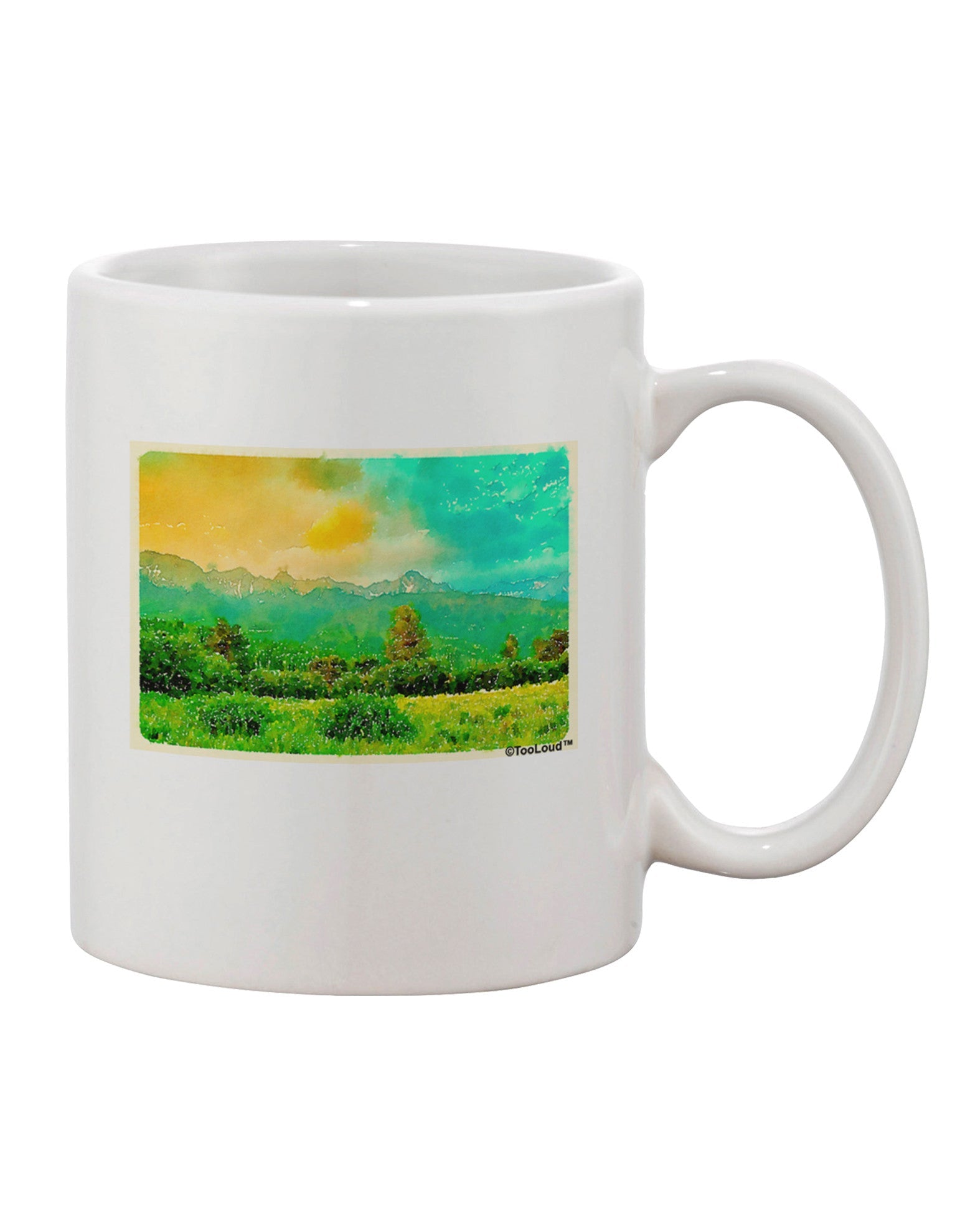 11 oz Coffee Mug with Mountain Sunset Watercolor Print - TooLoud-11 OZ Coffee Mug-TooLoud-White-Davson Sales
