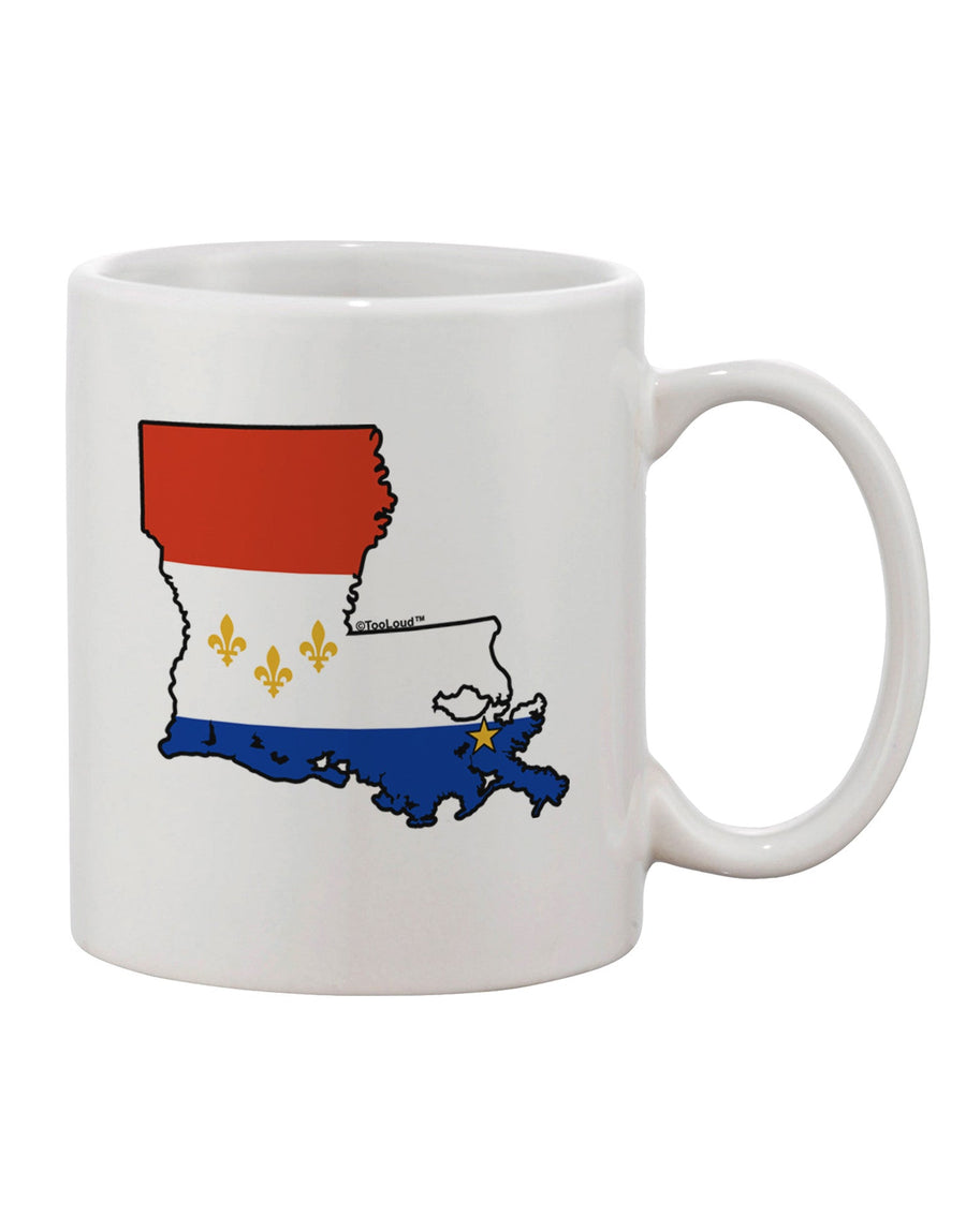 11 oz Coffee Mug with New Orleans Louisiana Flag Print - TooLoud-11 OZ Coffee Mug-TooLoud-White-Davson Sales