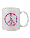 11 oz Coffee Mug with Peace Sign Hearts Print - TooLoud-11 OZ Coffee Mug-TooLoud-White-Davson Sales