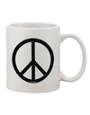 11 oz Coffee Mug with Peace Sign Symbol - TooLoud-11 OZ Coffee Mug-TooLoud-White-Davson Sales