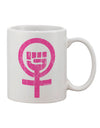 11 oz Coffee Mug with Pink Distressed Feminism Symbol - TooLoud-11 OZ Coffee Mug-TooLoud-White-Davson Sales