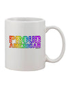 11 oz Coffee Mug with Proud American Rainbow Text Print - Expertly Crafted by TooLoud-11 OZ Coffee Mug-TooLoud-White-Davson Sales
