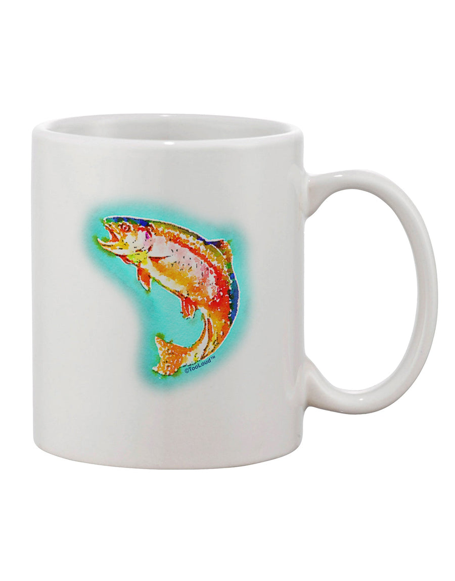 11 oz Coffee Mug with Rainbow Trout WaterColor Print - TooLoud-11 OZ Coffee Mug-TooLoud-White-Davson Sales