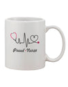 11 oz Coffee Mug with Stethoscope Heartbeat Text - TooLoud-11 OZ Coffee Mug-TooLoud-White-Davson Sales