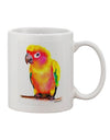 11 oz Coffee Mug with Sun Conure Parrot Watercolor Print - TooLoud-11 OZ Coffee Mug-TooLoud-White-Davson Sales