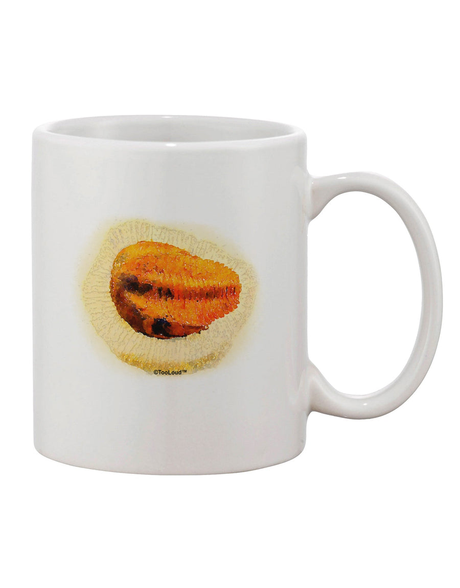 11 oz Coffee Mug with Trilobite Fossil Watercolor Print - Expertly Crafted Drinkware TooLoud-11 OZ Coffee Mug-TooLoud-White-Davson Sales