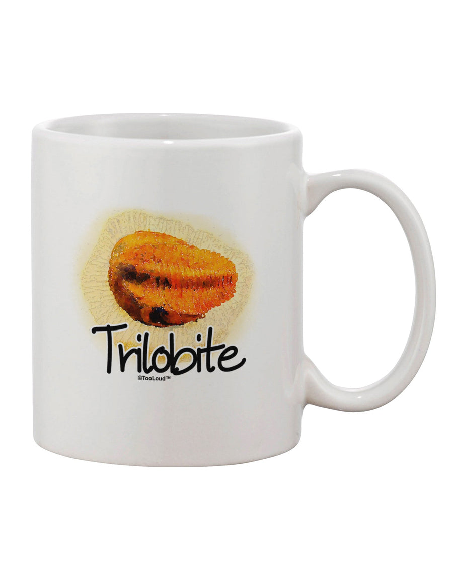 11 oz Coffee Mug with Trilobite Fossil Watercolor Text Print - Expertly Crafted Drinkware TooLoud-11 OZ Coffee Mug-TooLoud-White-Davson Sales