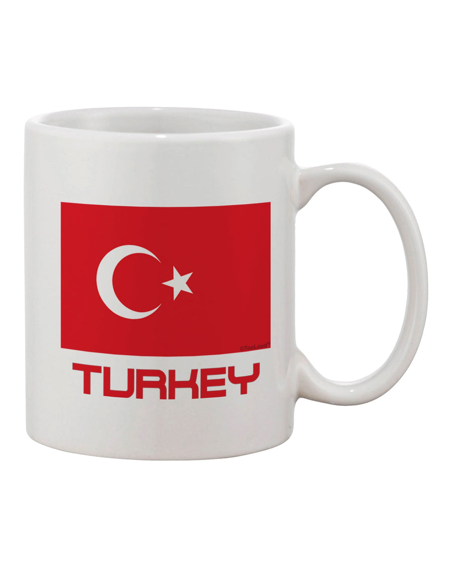 11 oz Coffee Mug with Turkey Flag and Text Print - Expertly Crafted by TooLoud-11 OZ Coffee Mug-TooLoud-White-Davson Sales