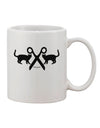 11 oz Coffee Mug with Two Cats and Scissors Design - Expertly Crafted by TooLoud-11 OZ Coffee Mug-TooLoud-White-Davson Sales