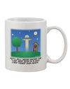 11 oz Coffee Mug with UFO Stopping At an Out-house Text Print - Expertly Crafted by TooLoud-11 OZ Coffee Mug-TooLoud-White-Davson Sales