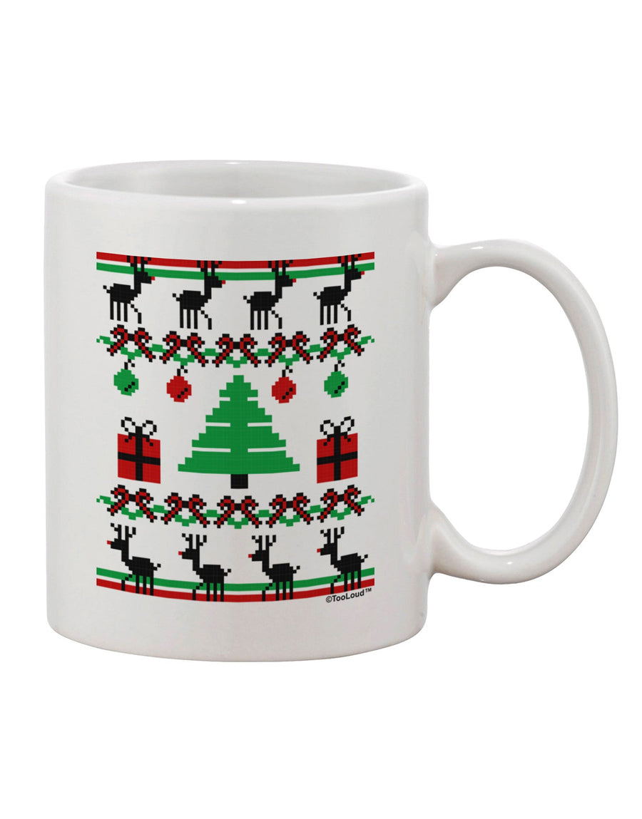 11 oz Coffee Mug with Ugly Christmas Sweater Print - Perfect for Tree with Gifts Enthusiasts - TooLoud-11 OZ Coffee Mug-TooLoud-White-Davson Sales