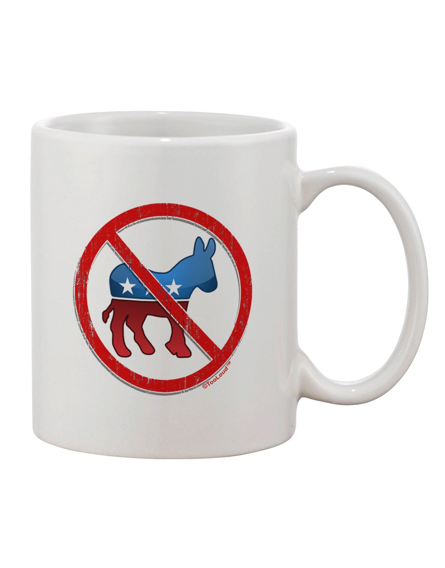 11 oz Distressed No Democrats Sign Printed Coffee Mug - Expert Drinkware TooLoud-11 OZ Coffee Mug-TooLoud-White-Davson Sales