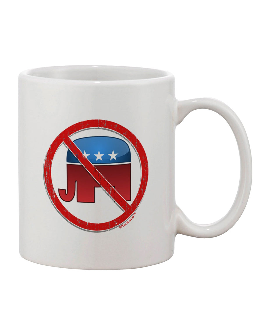 11 oz Distressed No Republicans Sign Printed Coffee Mug - Drinkware Expert-11 OZ Coffee Mug-TooLoud-White-Davson Sales