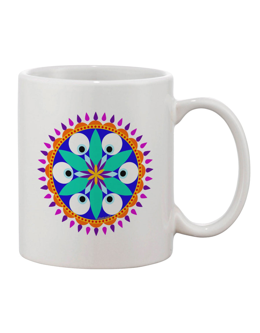 11 oz Evil Eye Protection Mandala Printed Coffee Mug - Expertly Crafted by TooLoud-11 OZ Coffee Mug-TooLoud-White-Davson Sales