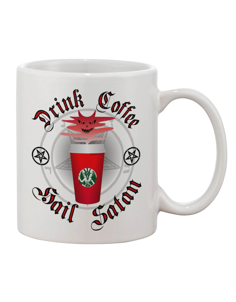 11 oz Red Cup Coffee Mug with Hail Satan Print - Crafted by a Drinkware Expert-11 OZ Coffee Mug-TooLoud-White-Davson Sales