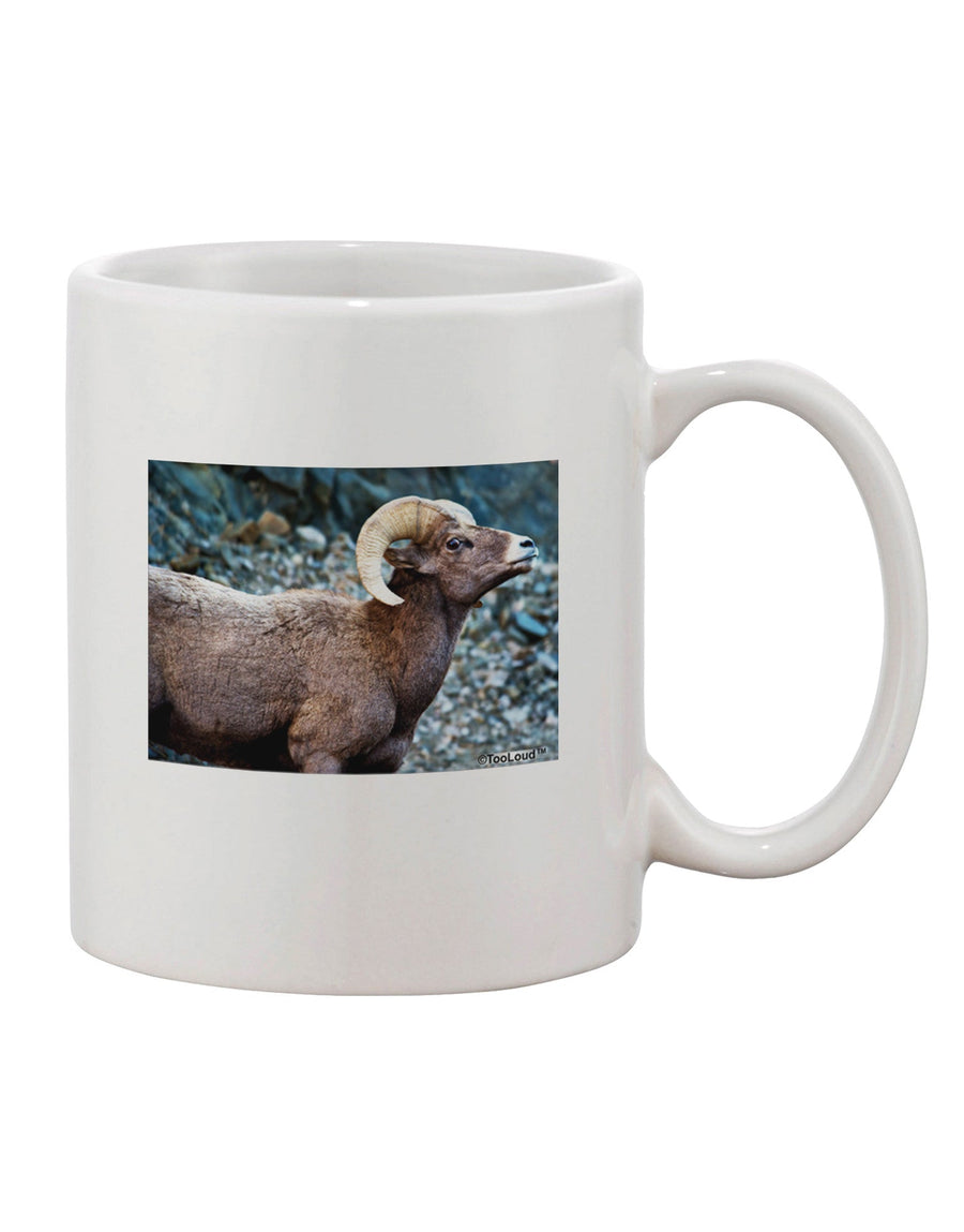 11 oz Wide Eyed Big Horn Printed Coffee Mug - Expertly Crafted Drinkware TooLoud-11 OZ Coffee Mug-TooLoud-White-Davson Sales