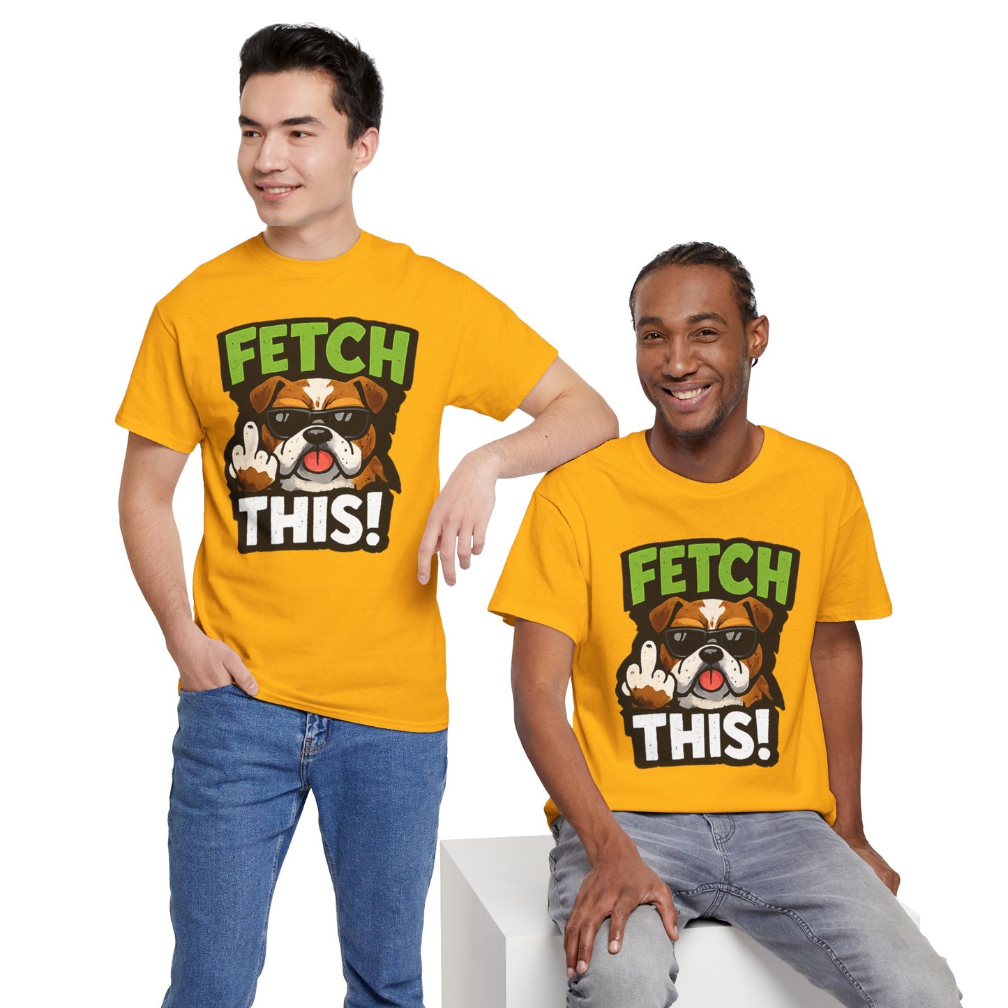 Fetch This! Middle Finger Adult Unisex T-Shirt by TOOLOUD