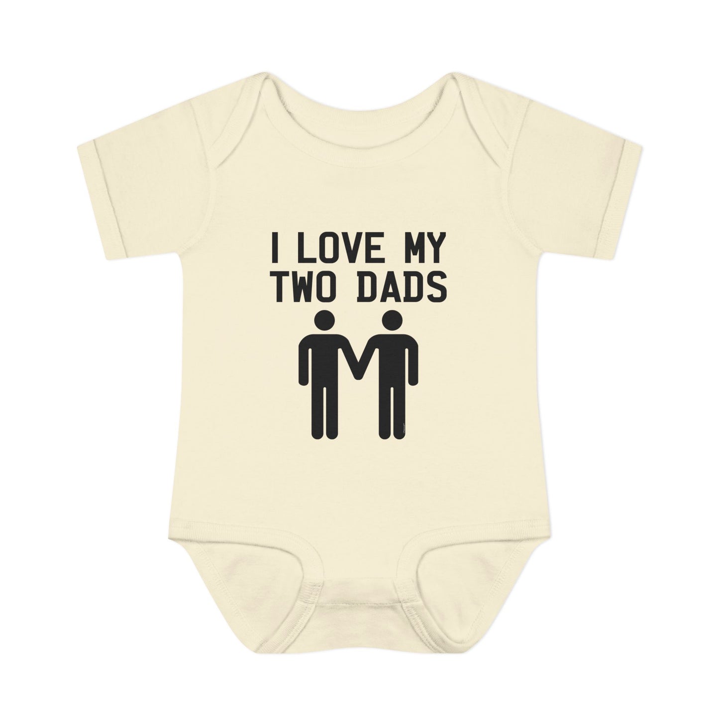 I Love My Two Dads Gay Fathers Baby Bodysuit by TOOLOUD