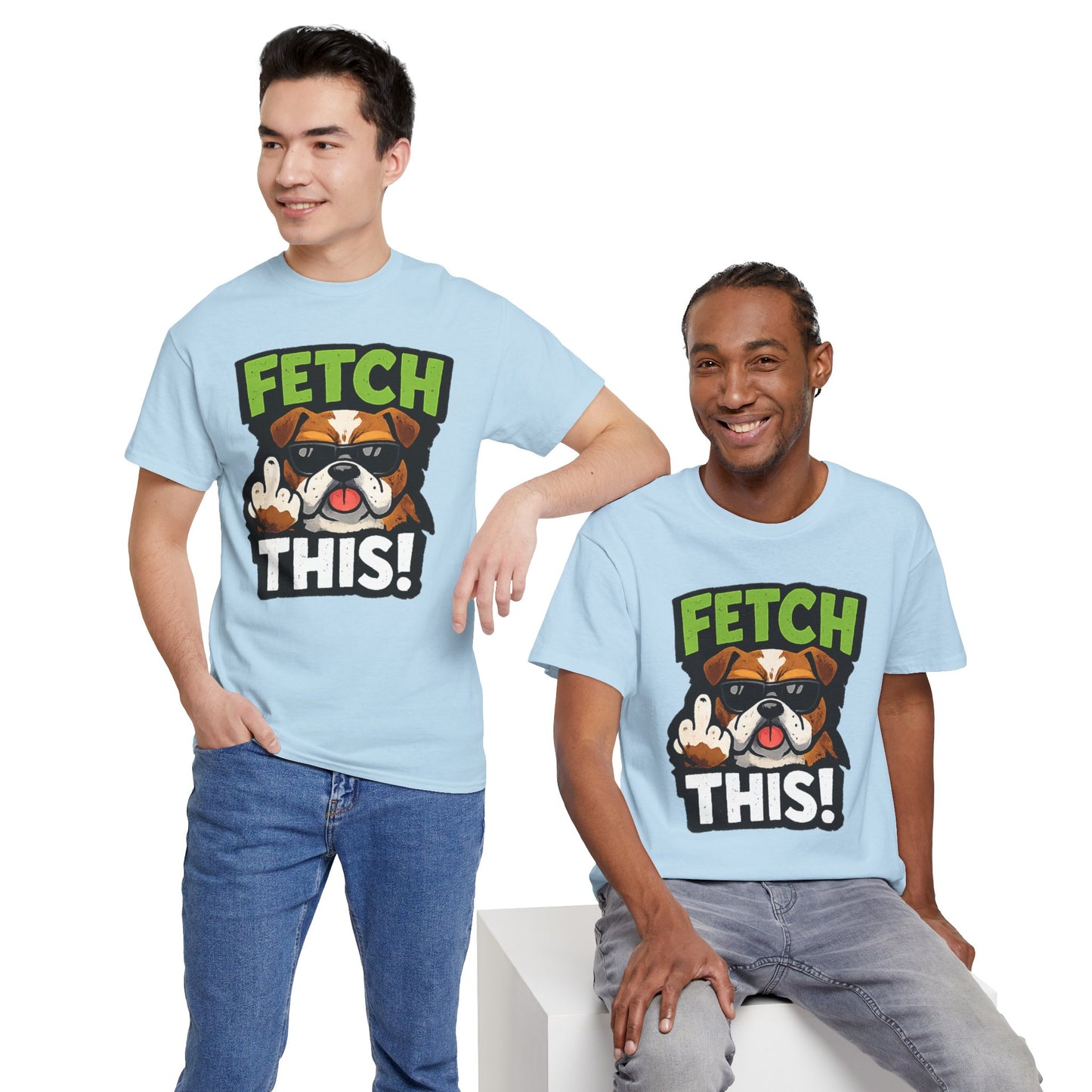 Fetch This! Middle Finger Adult Unisex T-Shirt by TOOLOUD