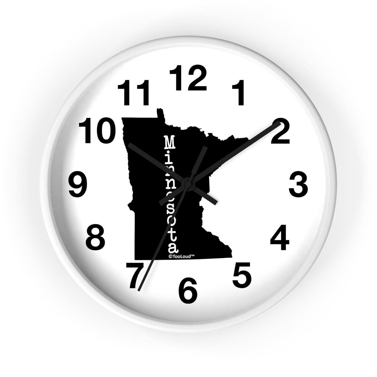 Minnesota – United States Shape 10" Round Wall Clock with Numbers by TOOLOUD