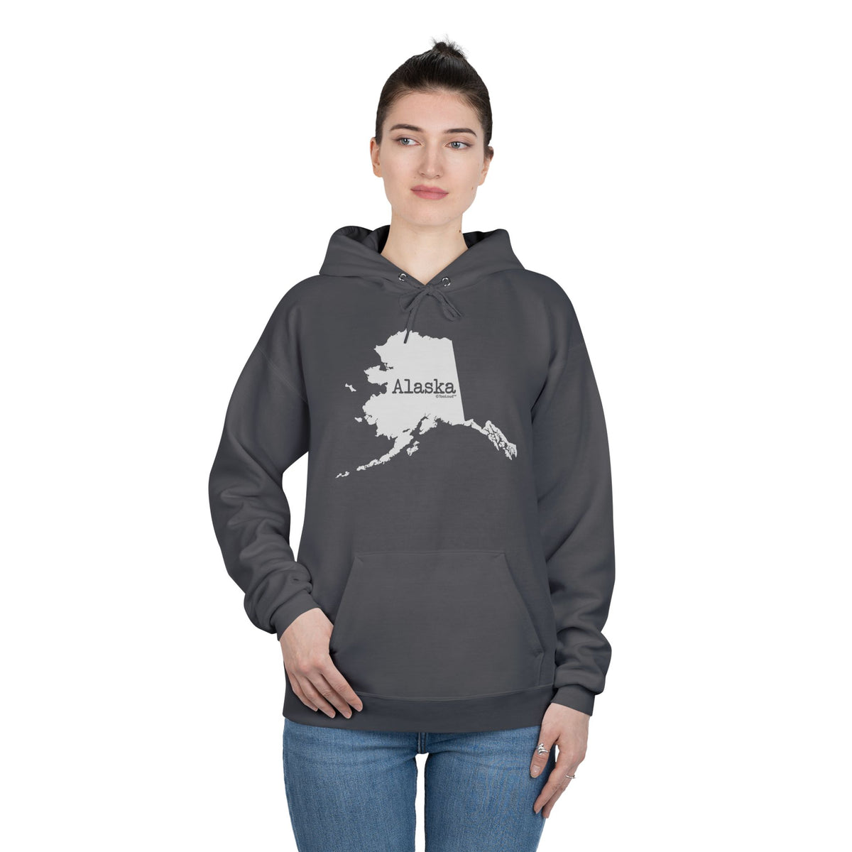 Alaska – United States Shape Dark Hoodie Sweatshirt by TOOLOUD
