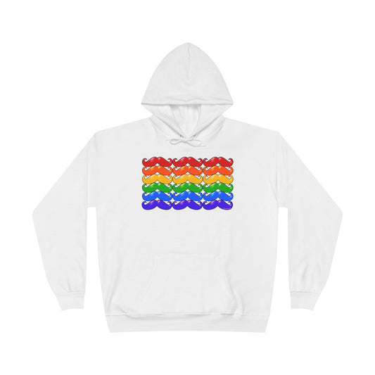 Rainbow Mustaches Gay Pride Flag Unisex Hoodie Sweatshirt by TOOLOUD