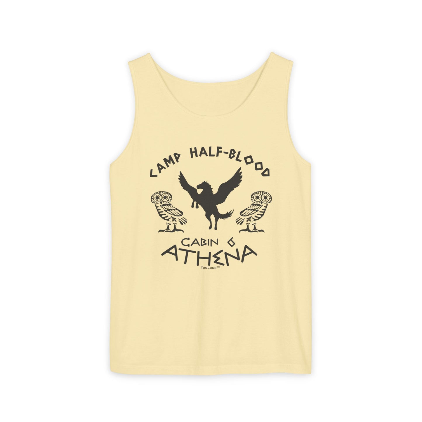 Camp Half Blood Cabin 6 Athena Loose Adult Garment-Dyed Tank Top by TOOLOUD