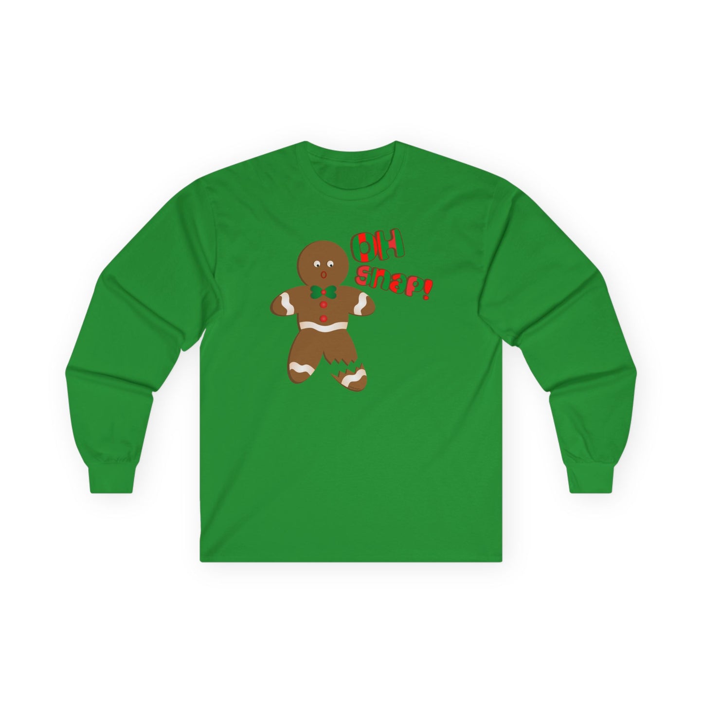 Oh Snap Gingerbread Man Christmas Adult Long Sleeve T-Shirt – by TOOLOUD