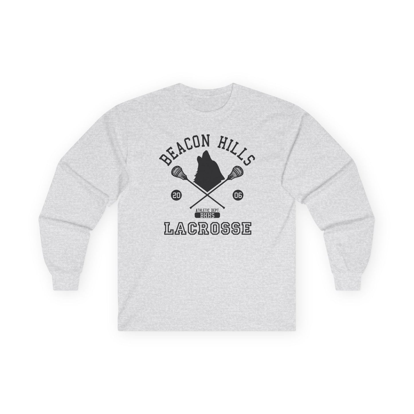 Beacon Hills Lacrosse Wolf Adult Long Sleeve Shirt by TOOLOUD