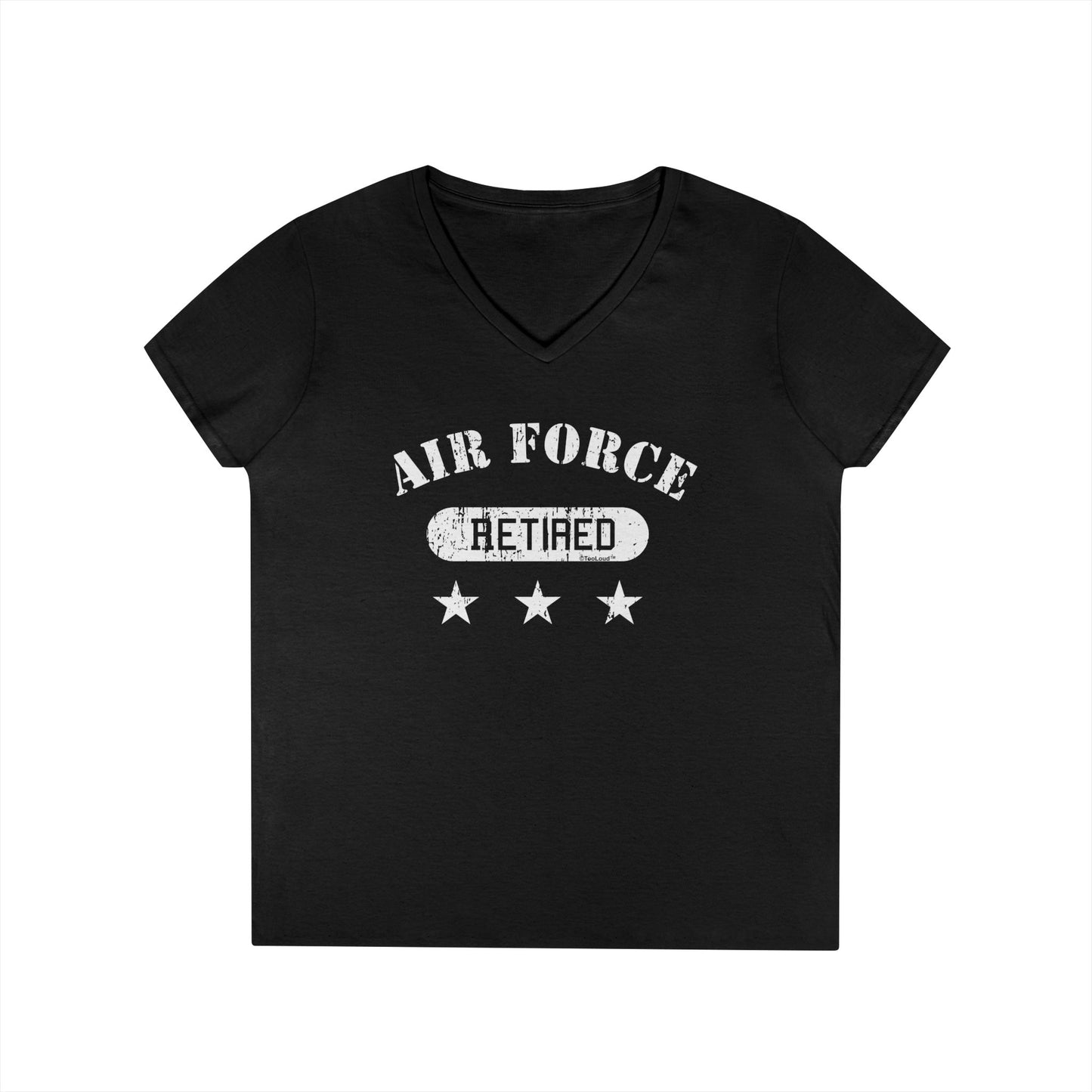 Retired Air Force Women's V-Neck Dark T-Shirt by TOOLOUD