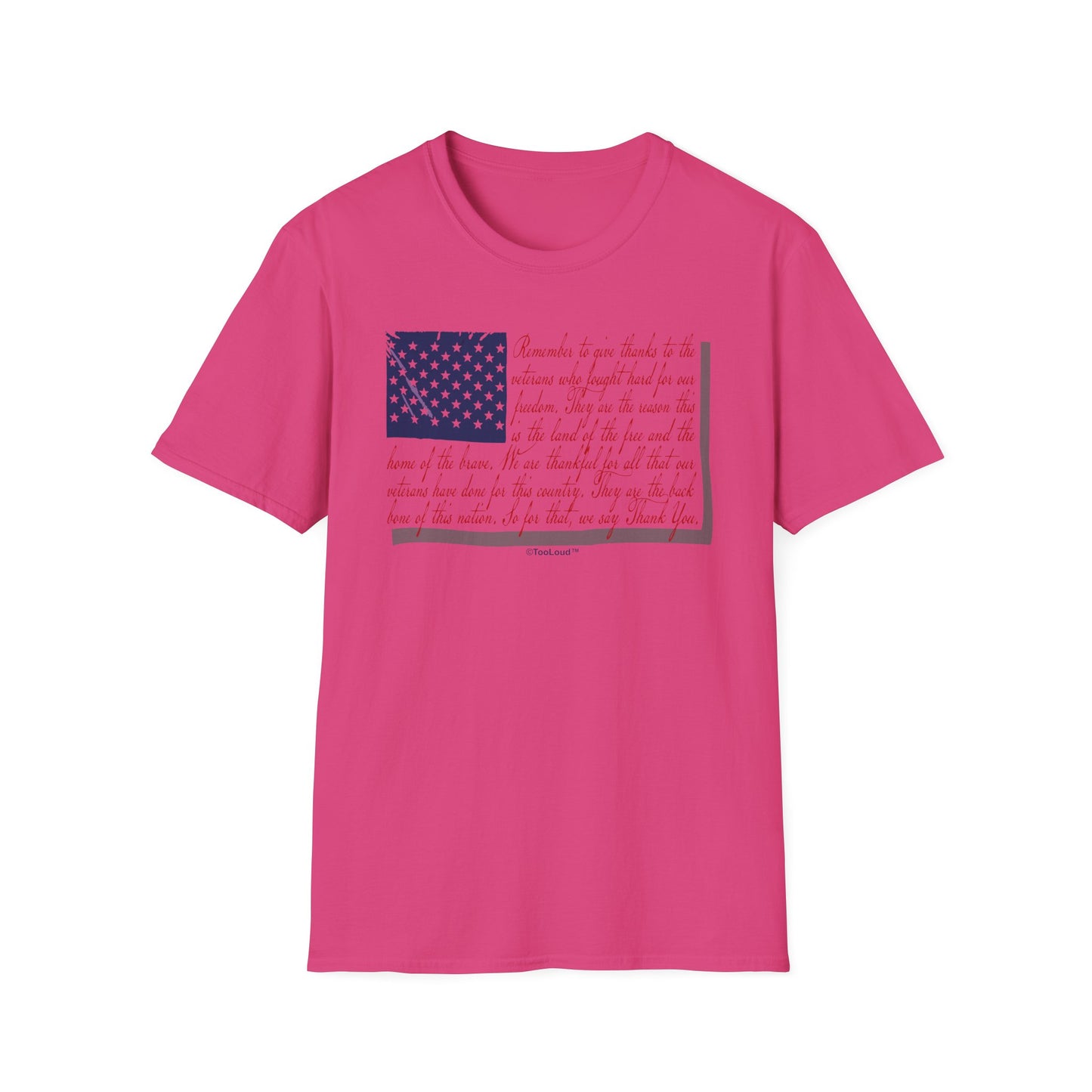 Veterans Scripted Flag Adult T-Shirt by TOOLOUD